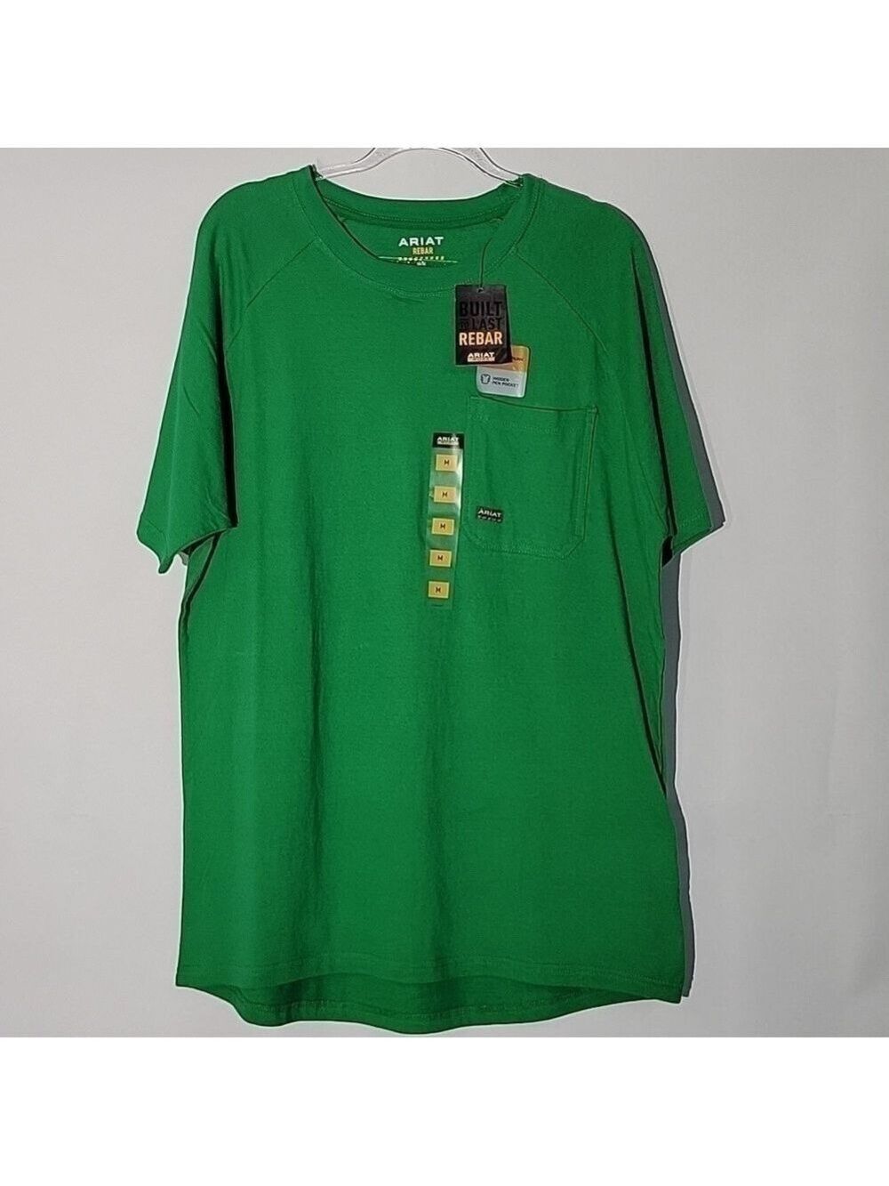 NWT Ariat Men's Rebar Cotton Strong, Green Work T-shirt, Size Medium